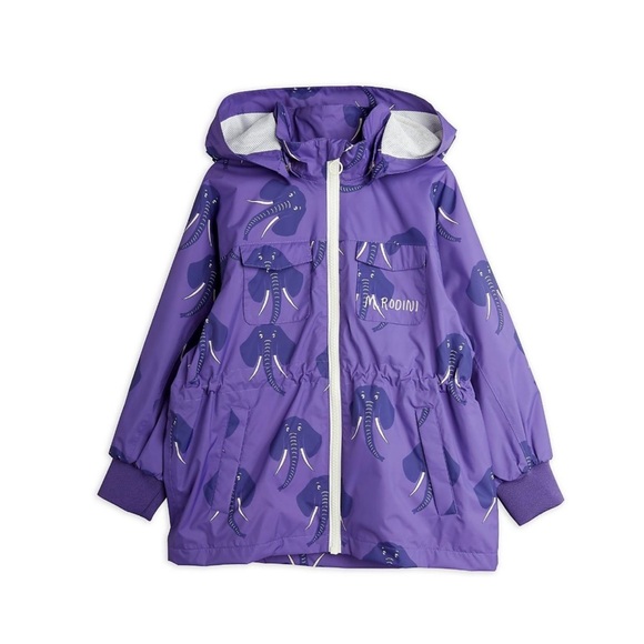 Mini Rodini Other - Mini Rodini Purple Elephant Waterproof Shell Jacket 1.5-3 NWOT
